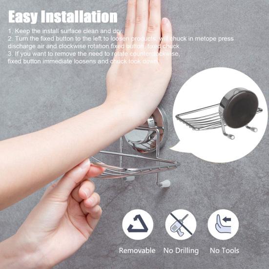 Вакуумная мыльница из нержавеющей стали, эстетичный дизайн, держатель для мыла для душа