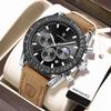 Новый Дизайн Лучший Бренд Роскошные Мужские Часы Для Мужчин Спортивные Водонепроницаемые Светящиеся Дата Хронограф Кожаные Мужские Часы Кварцевые Мужские Часы