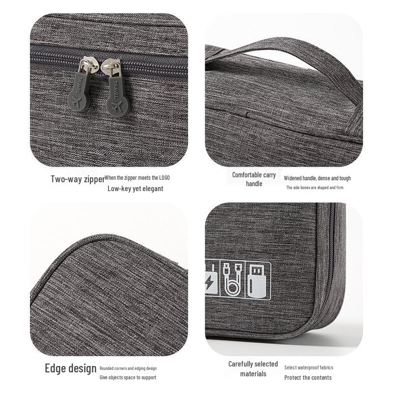 Портативная водонепроницаемая многофункциональная сумка для хранения большой вместимости для кабелей для передачи данных и зарядных устройств