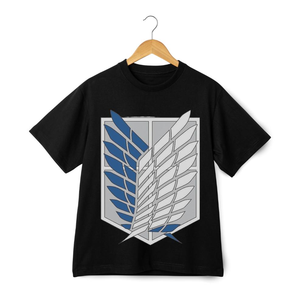 Логотип Разведкорпуса Атака Титанов Унисекс Графическая футболка Аниме Футболка с коротким рукавом