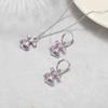 Westwood Pink Zircon Necklace and Earrings Set with Ear Cuffs - Fashionable High-End Clavicle Chain