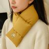 Windproof Down Cotton Scarf Solid Color Thermal Warm Scarf Fashion Winter Cross Scarf  Outdoor