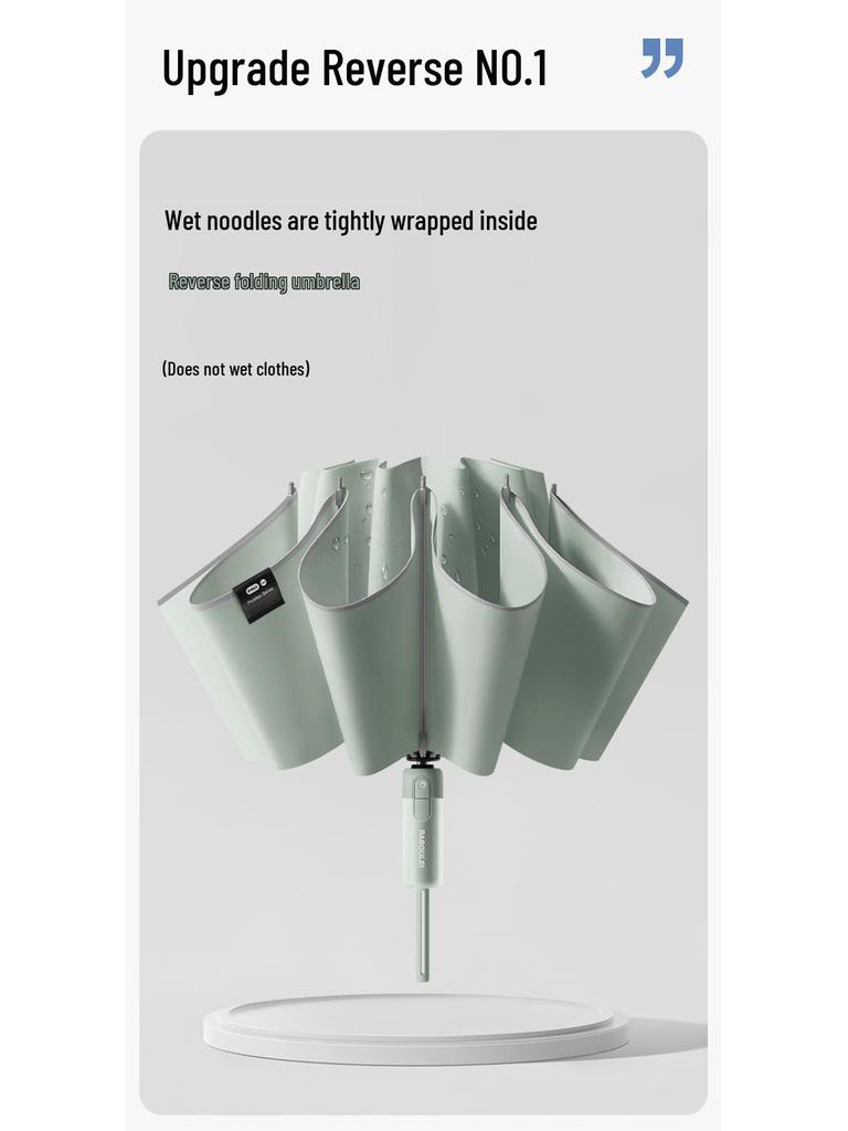 Ультра Обратный Автоматический Ветрозащитный Зонт - Очень Большой, Утолщенный, Усиленный для Сильного Дождя