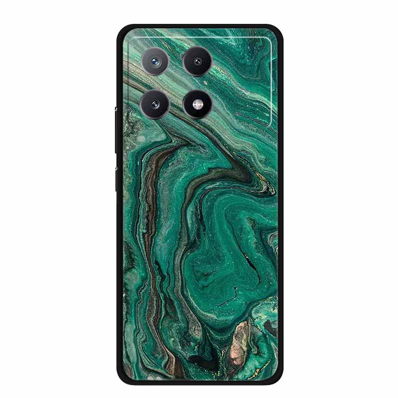 Чехол с мраморным узором для Poco X6 Pro Прозрачный бортик Funda для Xiaomi Poco X 6 Pro Мягкий прозрачный Coque Цветная задняя панель