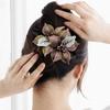 Korean Style Women Hairpin Large Crystal Headdress Jewelry Flower Hairclip  Gift