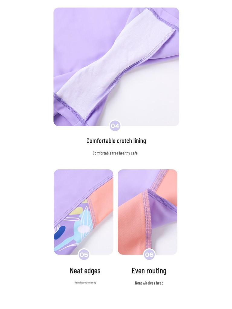 Быстросохнущий слитный купальник для девочек среднего и старшего возраста - Новинка 2025, Профессиональный дизайн с плоским вырезом для ног