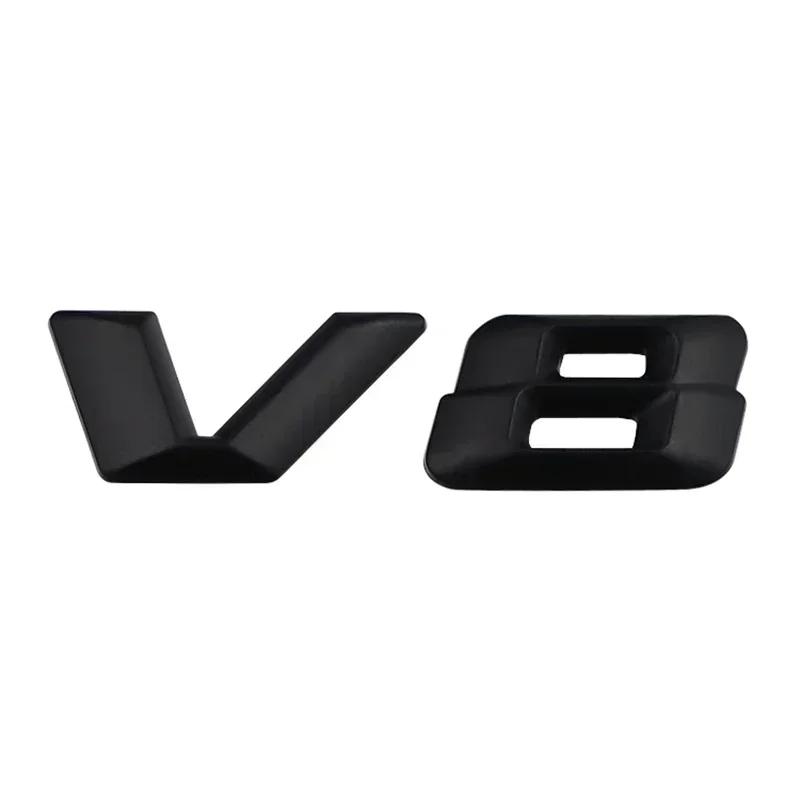 FCUI6 3D Chrome Black V8 Logo Letters Car Fender Emblem Badge Sticker For Mercedes Benz AMG GL ML SL 500 220 C63 S500 V8 Accessories