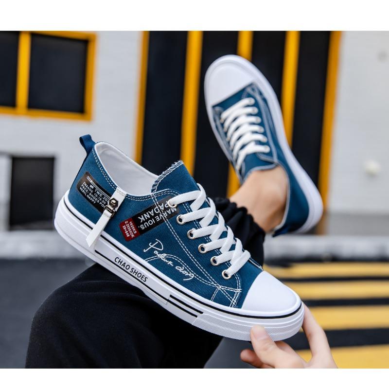 Trending Low-top Canvas Shoes Men's Casual Cool Fashion Street Style Shoes Hip Hop Sneakers for Teens