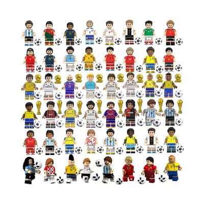 (48PCS) Спортивные Фигурки Футболисты с Мячом Сборные Строительные Блоки Игрушка Рождественские Подарки на День Рождения