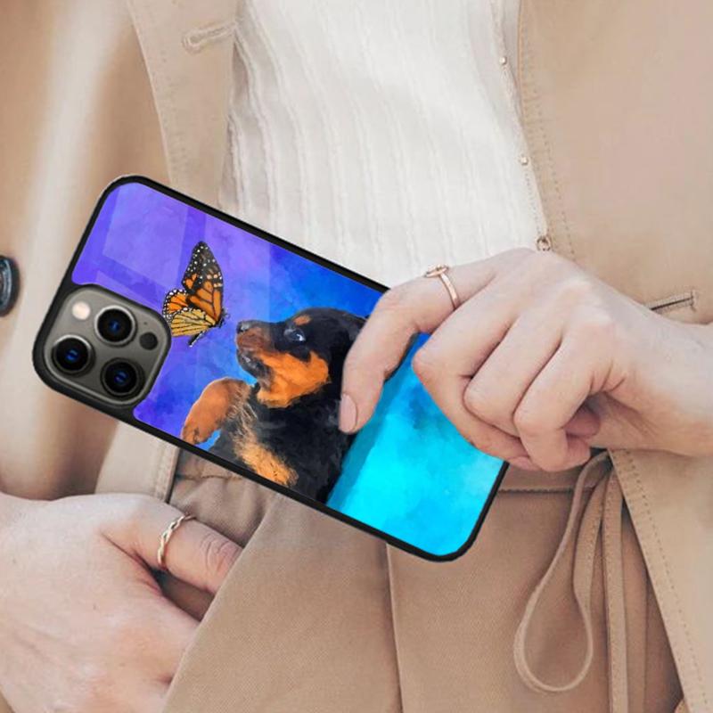 Мультяшный пес Ротвейлер Магнитный чехол для телефона ДЛЯ APPLE iPhone 17 Air 16 14 13 12 Pro Max 15 Plus Беспроводная зарядка MagSafe Обложка
