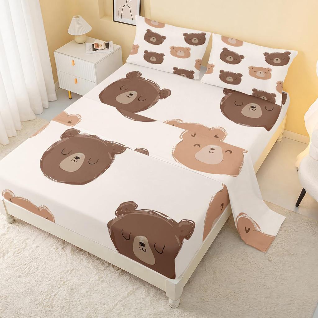 Мультяшный животный узор маленький динозавр шапка на кровать комплект постельного белья из четырех предметов украшение для спальни общежития