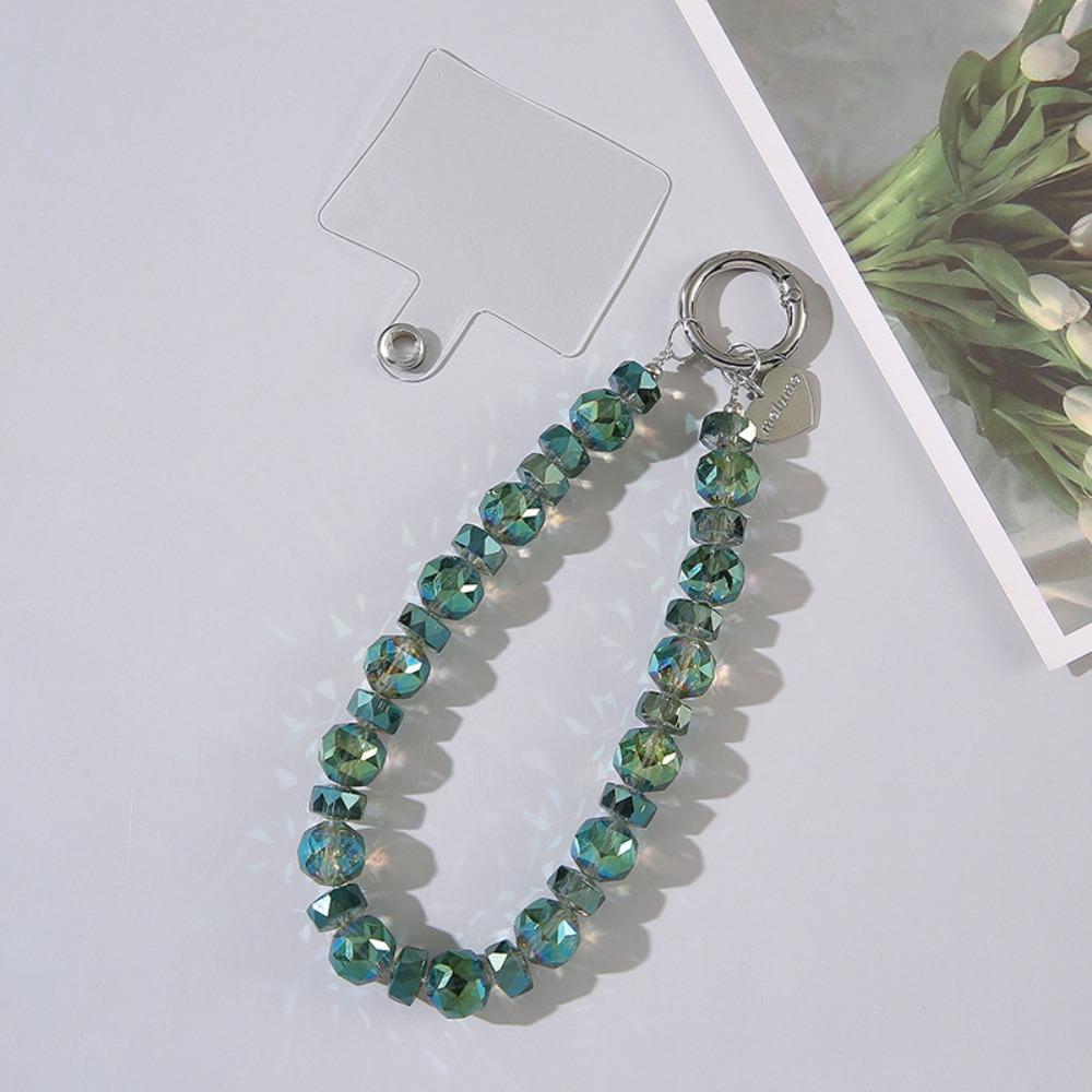 Detachable Crystal Bead Keychain Transparent Wrist Crystal Chain for Women Girls