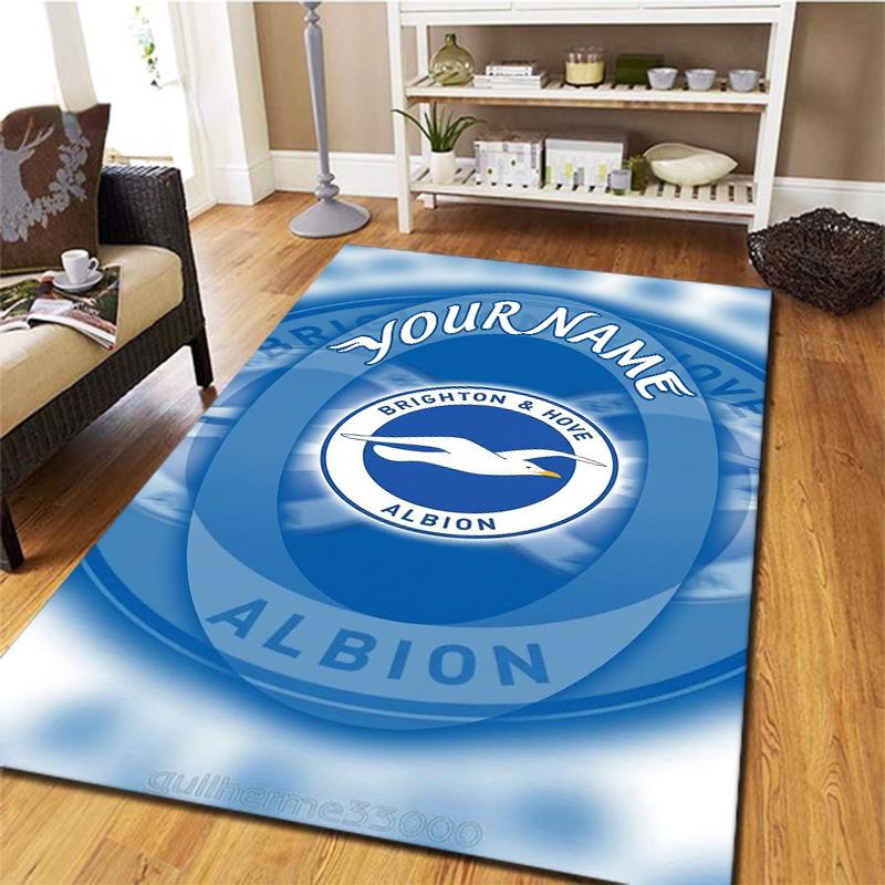 Blue Seagull Emblem Custom Name Carpet Rug For Living Room Bedroom Home Sofa Decoration Kids Play Nonslip Floor Mat
