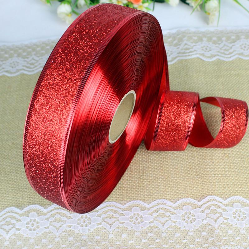 Premium 3.8cm Red Christmas Ribbon With Beautiful Pink Borders For Seasonal Decor