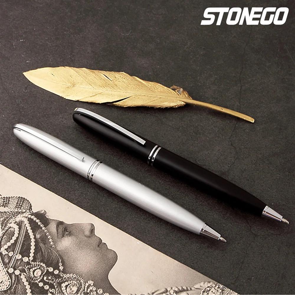 Выдвижные металлические шариковые ручки STONEGO с поворотом, Роллерная ручка со средним стержнем (1.0mm) Гладкие шариковые ручки с поворотным механизмом, черные чернила