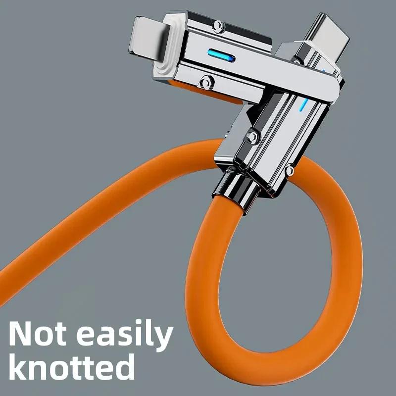 4 в 1 120 Вт USB Type C на Type C IOS кабель 3 в 1 PD 100 Вт кабель для быстрой зарядки и передачи данных для iPhone 11 12 13 14 15 Pro Max Samsung S24