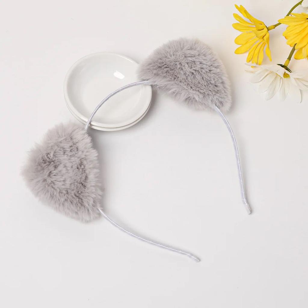 Plush Cat Ears Headband for Women Cartoon Plush Hair Band Anime Cosplay Cute Face Wash Hairband Headware Girls Hair Accessories
