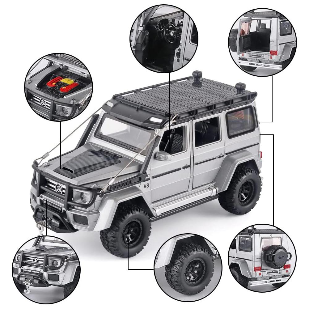 1/24 масштаб Benz G550, литая под давлением модель автомобиля, игрушечный автомобиль с откатным механизмом, звуком и светом для детей, коллекция подарков для мальчиков и девочек