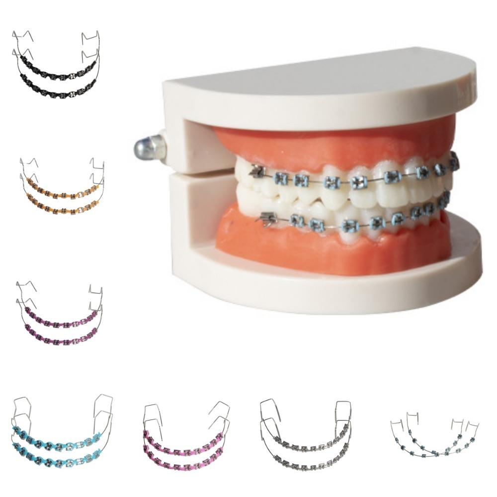 1 Pair Colorful Orthodontic Ligature Ties Dental Decorations Metal Bracket Teeth