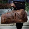 Brown Leather Duffel Bag Weekender Travel Bag Handmade Leather Duffel Luggage Bag with Shoe Compartment Carry On Overnight Bag