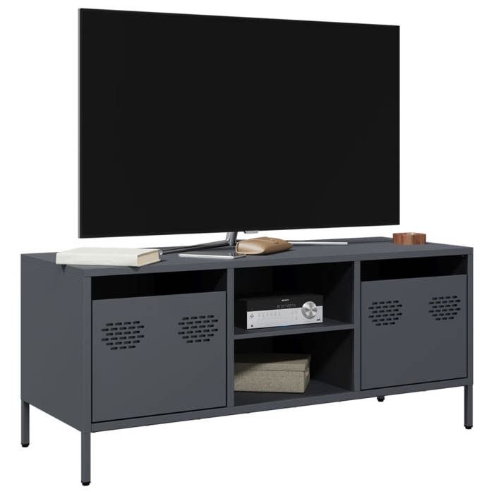 VidaXL TV Cabinet Anthracite 101.5x39x43.5 Cm Cold-rolled Steel, TV Stand, TV Sideboard, Hi-fi Cabinet, TV Bench, Cabinet In 851300