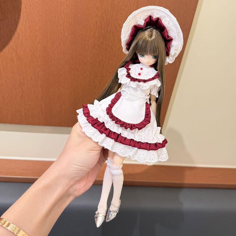 6-inch BJD Doll Outfit Set Red Velvet Theme Handmade Clothing Obitsu 22 24 Azone