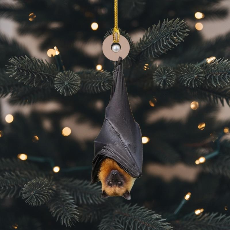 Рождественский ornament-летучая мышь, Подвесной ornament-летучая мышь для елки, Реалистичный Декор-летучая мышь Сила-Вниз, Жуткий Рождественский подвесной ornament, Летучие мыши-Ужасы