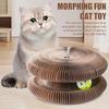 Круглая игрушка-гармошка для кошек с колокольчиком, складная доска для скретч-доски, игрушка-голова кошки