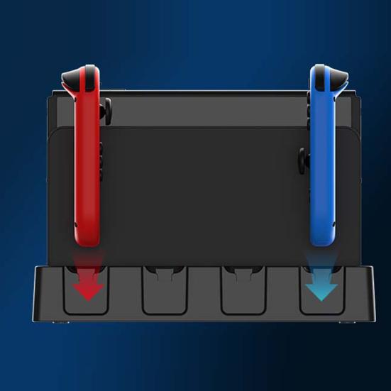 Подставка для зарядки контроллера со светодиодным индикатором, нескользящая конструкция, эффективная док-станция для контроллера, держатель игровой консоли для Switch