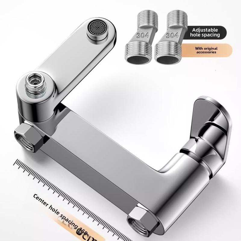 Wall Mounted 304 Stainless Steel Mixer Tap Hot And Cold Bathroom Mixing Valve Bath Shower Set Faucet Brass Bathtub Mixer