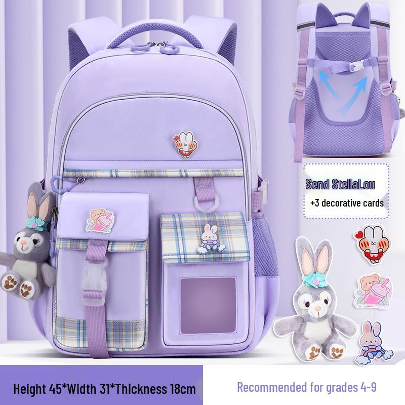 Рюкзак большой вместимости с защитой спины для девочек - Легкий школьный рюкзак на двойных лямках