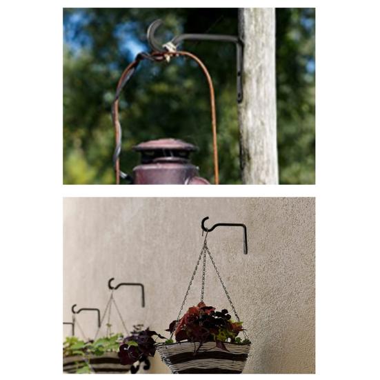 2 шт. Металлические вешалки для растений, покрытый настенный крючок, кронштейн для подвешивания растений, прочный крючок для подвешивания цветочных корзин, колокольчики