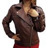 Womens Dark Brown Genuine Lambskin Leather Biker Jacket | Ladies Slim Fit Motorcycle Jacket , Handmade  Winter Leather Jacket