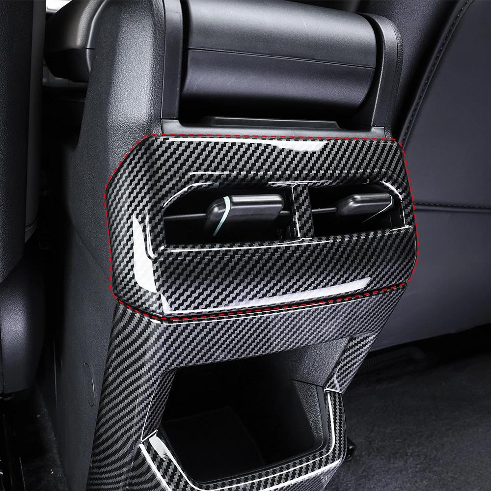Wood Grain Rear Seat Anti-kick Panel Back Air Conditioner AC Outlet Frame Cover Trim Interior For Kia EV4 2025 2026 AccessoriesGood product