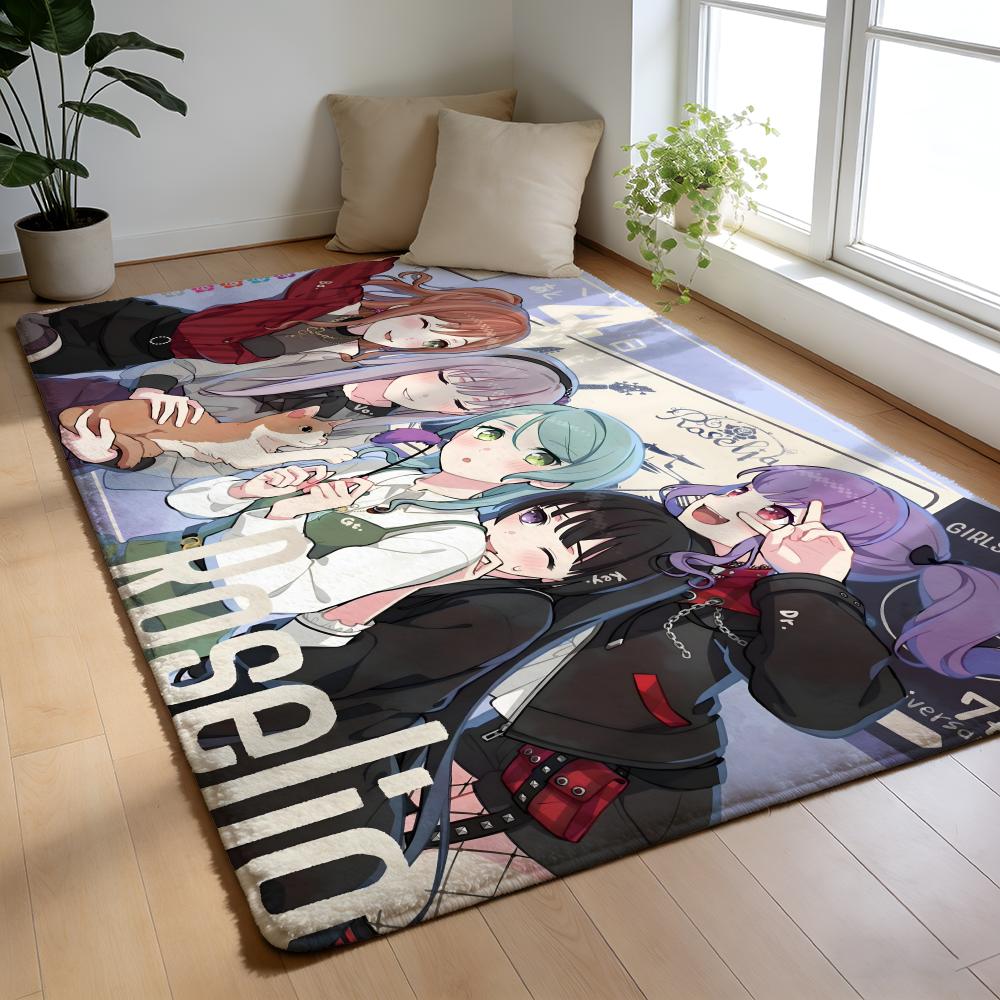 Floor Mat Soft Flannel Rug Non Slip Absorbent Mat for Bathroom Bedroom Home Decor B BanG Dream Ave Mujica