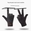 Men's Thick Warm Touch Screen Wool Gloves: Fleece-Lined, Double-Layer, Cold-Proof, Outdoor Cycling, Korean Style.