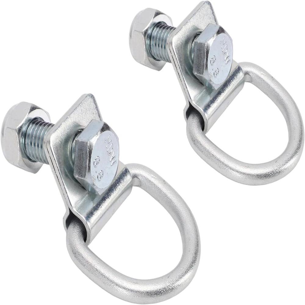 2PCS Heavy Duty Cargo Fixed Hook 14mm Hole Trailer Pull Ring Durable Trailer Ring For Trailers