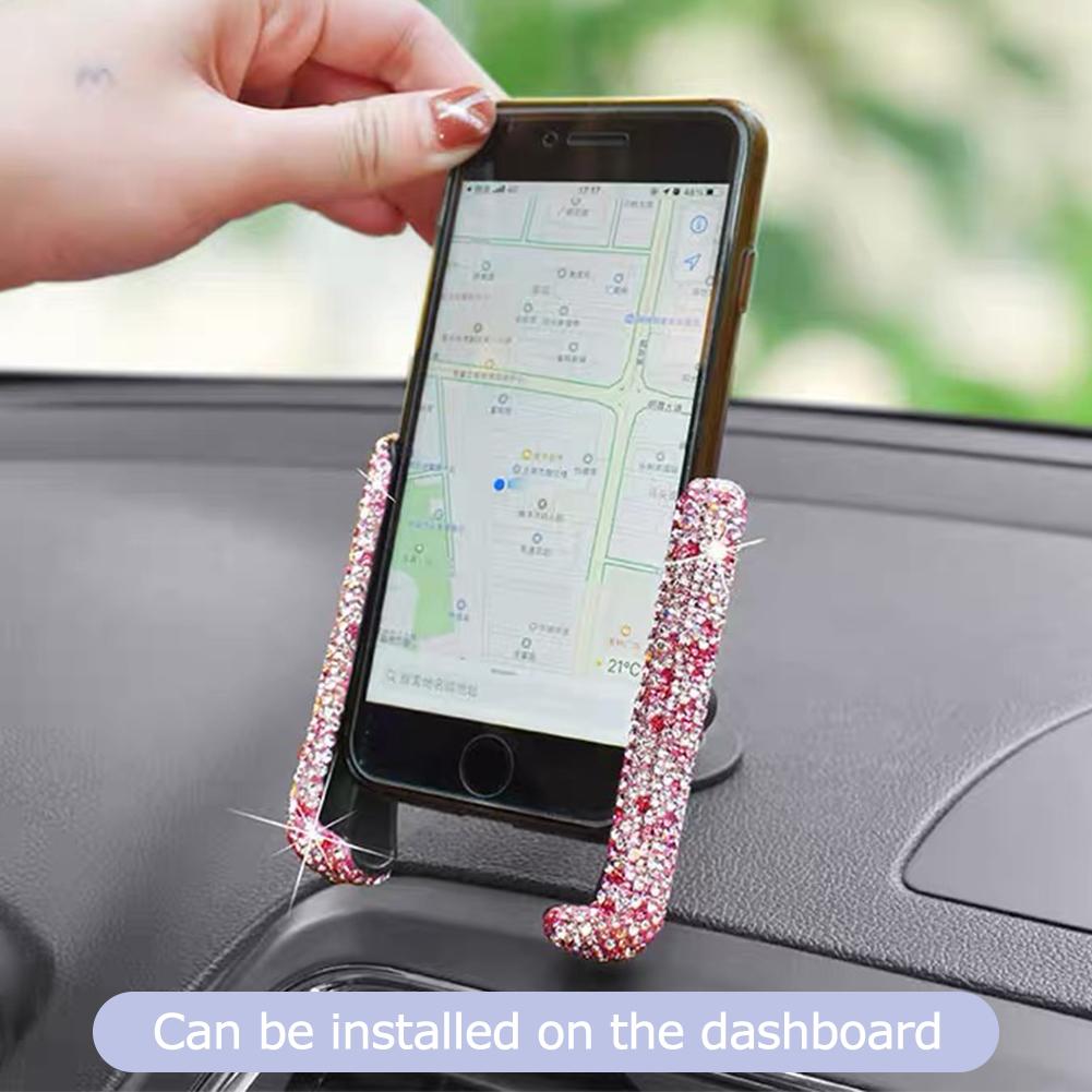 Car Phone Holder Women Diamond Crystal Car Air Vent Mount Holder Mobile Phone Holder Stand In Car Bracket Interior Accessories