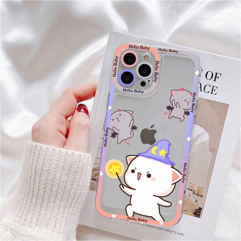 Чехол для телефона Mochi Peach Cat для iPhone 11 12 13 Mini Pro Max 14 Pro Max Чехол-оболочка
