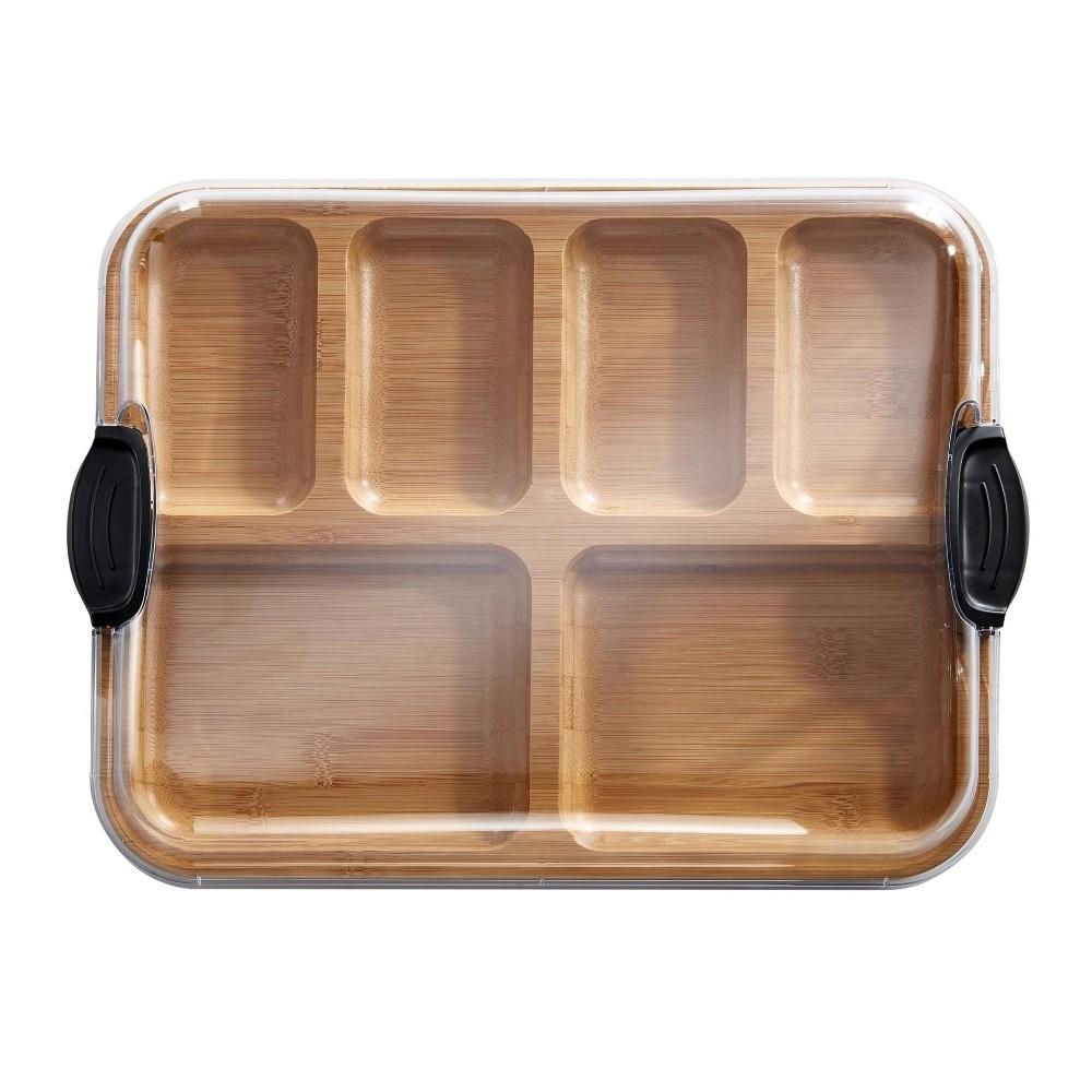 Transparent Acrylic Lid Cheese Tray Square Snack Service Trays Biscuit Snacks Platter  Holiday