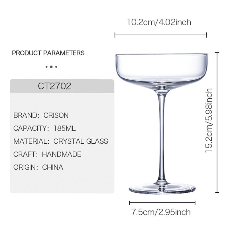 CT2702 CRISON Хрустальное стекло бокал для коктейлей бокал для шампанского Мартини Маргарита Виски Красный Хрусталь Бокалы для тостов и десертов 185мл
