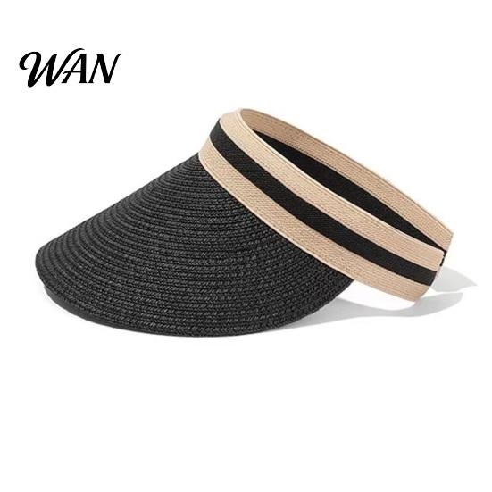Straw Sun Hat Summer Foldable Hat, Breathable Braided Portable UV Protection for Beach Travel Hiking Headwear