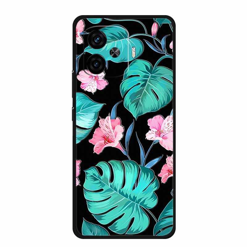 Чехол для Vivo iQOO Neo 10R Сумка 10 R 3D Тиснение Цветы Черный Силикон Мягкая Задняя Крышка Чехол Для Vivo iQOO Neo 10R Чехол Neo10R Capa