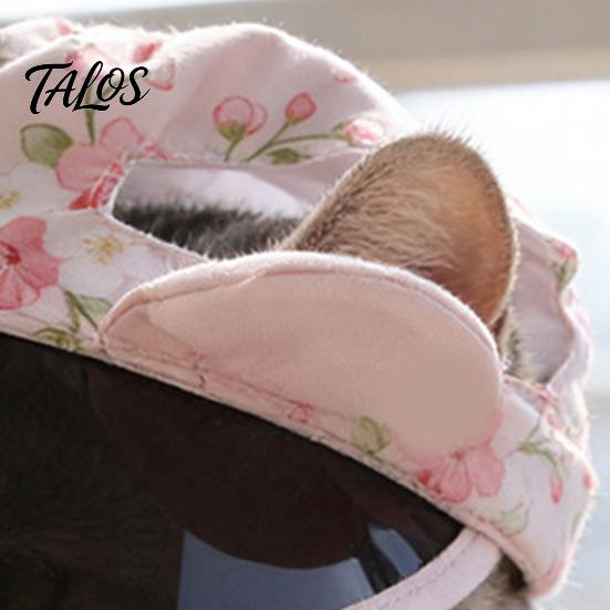 Летняя кепка-солнцезащитная шляпа для питомцев Talos, Цветочная кепка с ушками для кошек, Регулируемый широкий козырек, Милые ушки кролика для кошек и собак, Защита на открытом воздухе