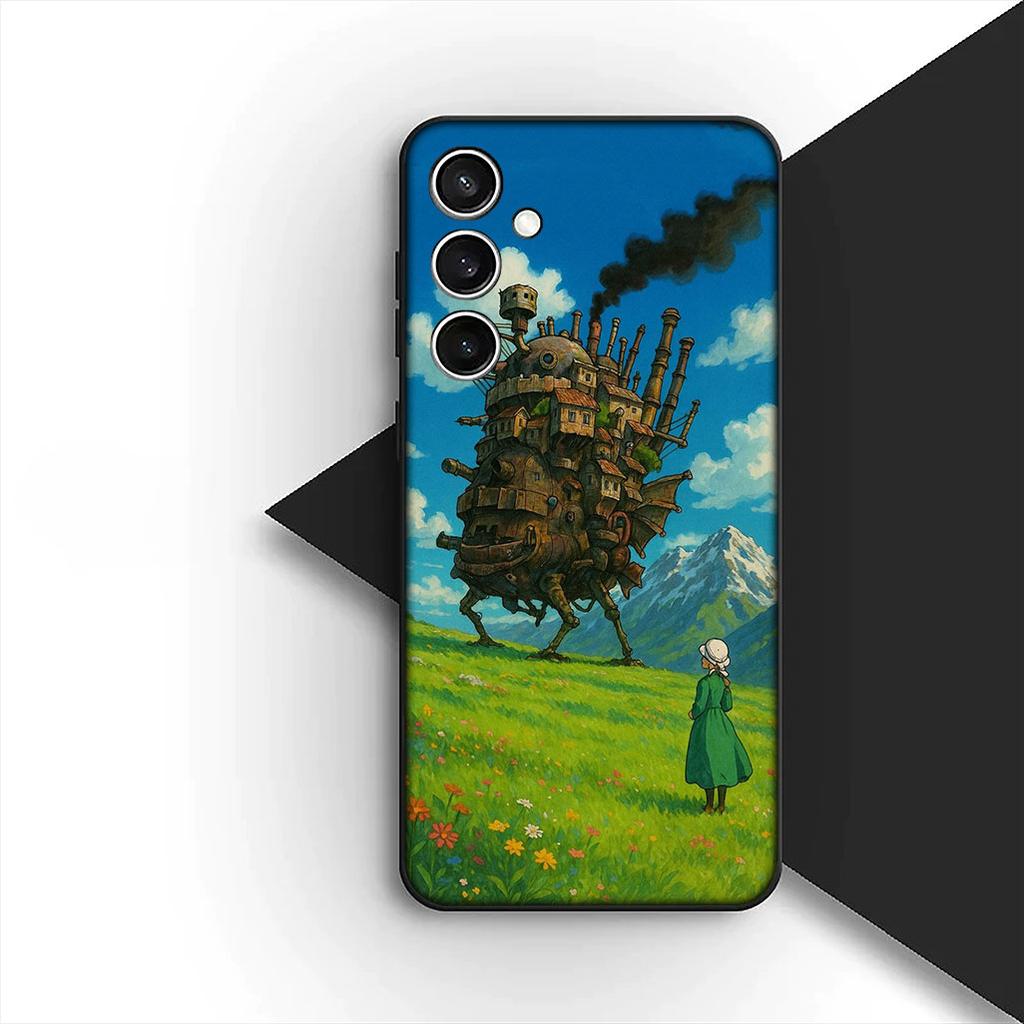 Для Samsung Galaxy S20 S22 S21 FE Ultra Plus A07 A17 A15 A16 A25 A57 A37 Чехол для телефона Howls Аниме Движущийся Мультяшный Замок