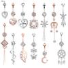 Alisouy 1pc Surgical Steel Crystal Zircon Flower Heart Leaf Bow-knot Dangle Button Navel Piercing Ring Belly Ring Body Jewelry