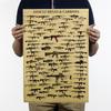 World Famous Gun Posters Military Fans Vintage Poster Kraft Paper Posters Wall Sticker