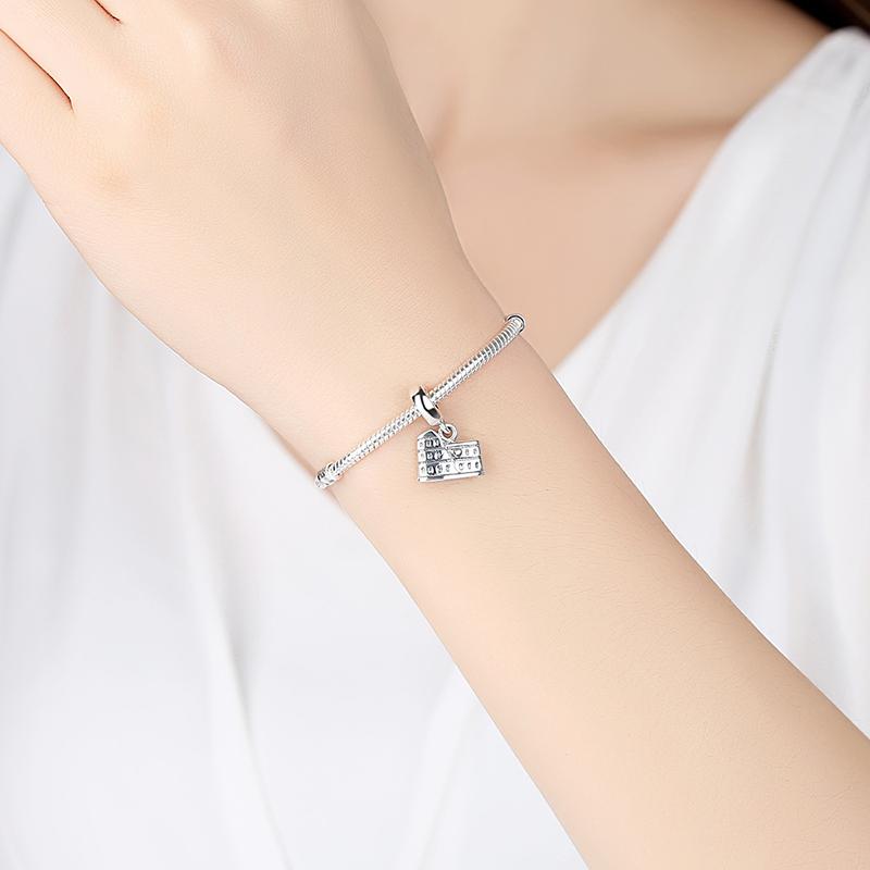 Оригинальные шармы из стерлингового серебра 925 пробы, медь, любовь, путешествия, лондонский автобус, чемодан, парижские бусины, подходят для браслетов и колье известных брендов, женские, DIY, циркон