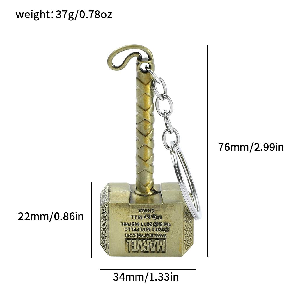 Superhero Metal Keychain Bag Avengers Pendant Thor Hammer Deadpool Spiderman Iron Man Captain America Keyrings for Carry Mini Lightweight Portable