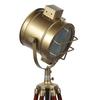 Латунный прожектор Торшеры пятнистость Домашняя декоративная морская антикварная отделка Латунный прожектор Прожектор Деревянный штатив Напольный светильник